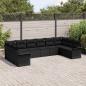 Preview: 10-teiliges Garten-Sofaset mit Kissen in Schwarz Poly-Rattan