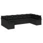 Preview: 10-teiliges Garten-Sofaset mit Kissen in Schwarz Poly-Rattan