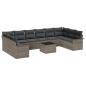 Preview: Gartensofa-set 11 stk. Grau Poly-Rattan