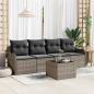 Preview: ARDEBO.de - 5-teiliges Garten Sofa Set mit Kissen Grau Poly Rattan, 2-Sitzer Garten Sofa mit Kissen Grau Poly Rattan
