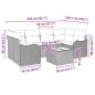 Preview: 7-teiliges Garten Sofa Set mit Kissen Braun Poly Rattan, 2-Sitzer Garten Sofa mit Kissen Braun Poly Rattan