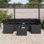 Preview: 7-teiliges Garten-Sofa-Set mit Kissen Schwarzes Poly-Rattan, 2-Sitzer Garten-Sofa mit Kissen Schwarzes Poly-Rattan