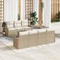 Preview: ARDEBO.de - 8-teiliges Garten-Sofa-Set mit Kissen Beige Poly Rattan, 2-Sitzer Garten-Sofa mit Kissen Beige Poly Rattan