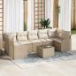 Preview: ARDEBO.de - 8-teiliges Garten-Sofa Set mit Kissen Beige Poly Rattan, 2-Sitzer Garten-Sofa mit Kissen Beige Poly Rattan