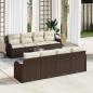 Preview: ARDEBO.de - 9-teiliges Garten Sofa Set mit Kissen Braun Poly Rattan, 2-Sitzer Garten Sofa mit Kissen Braun Poly Rattan