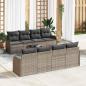 Preview: ARDEBO.de - 9 Piece Garten Sofa Set mit Kissen Grau Poly Rattan, 2-Sitzer Garten Sofa mit Kissen Grau Poly Rattan