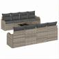 Preview: 9-teiliges Garten Sofaset mit Kissen Hellgrau Poly Rattan, 2-Sitzer Garten Sofa mit Kissen Hellgrau Poly Rattan