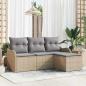 Preview: ARDEBO.de - 4-teiliges Garten Sofa Set mit Kissen Beige Poly-Rattan, 2-Sitzer Garten Sofa mit Kissen Beige Poly-Rattan