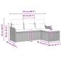 Preview: 4-teiliges Garten-Sofa-Set mit Kissen Beige Poly Rattan, 2-Sitzer Garten-Sofa mit Kissen Beige Poly Rattan