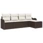 Preview: 5-teiliges Garten sofa Set mit Kissen aus braunem Poly Rattan, 2-Sitzer Garten sofa mit Kissen aus braunem Poly Rattan