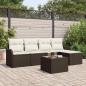 Preview: ARDEBO.de - 5-teiliges Garten-Sofaset mit Kissen Grau Poly Rattan, 2-Sitzer Garten-Sofa mit Kissen Braun Poly Rattan