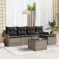 Preview: ARDEBO.de - 5-teilige Garten Sofagarnitur mit Kissen Schwarz Poly Rattan, 2-Sitzer Garten Sofa mit Kissen Grau Poly Rattan