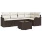 Preview: 5-teiliges Garten Sofa Set mit Kissen Grau Poly Rattan, 2-Sitzer Garten Sofa mit Kissen Braun Poly Rattan