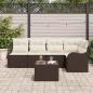 Preview: 5-teiliges Garten Sofa Set mit Kissen Grau Poly Rattan, 2-Sitzer Garten Sofa mit Kissen Braun Poly Rattan