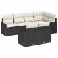 Preview: 7-teiliges Garten-Sofa-Set mit Kissen Schwarz Poly-Rattan, 2-Sitzer Garten-Sofa mit Kissen Schwarz Poly-Rattan