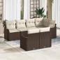 Preview: ARDEBO.de - 7-teiliges Garten Sofa Set mit Kissen Braun Poly Rattan, 2-Sitzer Garten Sofa mit Kissen Braun Poly Rattan