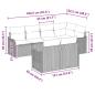 Preview: 7-teiliges Garten-Sofa-Set mit Kissen Hellgrau Poly-Rattan, 2-Sitzer Garten-Sofa mit Kissen Hellgrau Poly-Rattan