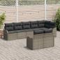 Preview: 8-teiliges Garten Sofa Set mit Kissen Grau Poly-Rattan, 2-Sitzer Garten Sofa mit Kissen Grau Poly-Rattan
