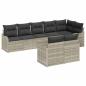 Preview: 8-teiliges Garten Sofa Set mit Kissen Hellgrau Poly Rattan, 2-Sitzer Garten Sofa mit Kissen Hellgrau Poly Rattan