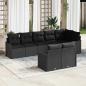 Preview: ARDEBO.de - 8-teiliges Garten-Sofa-Set mit Kissen Schwarzes Poly-Rattan, 2-Sitzer Garten-Sofa mit Kissen Schwarzes Poly-Rattan