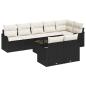 Preview: 8-teiliges Garten Sofa Set mit Kissen Braun Poly-Rattan, 2-Sitzer Garten Sofa mit Kissen Schwarz Poly-Rattan