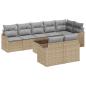 Preview: 9-teiliges Gartensofa Set mit Kissen Schwarzes Poly Rattan, 2-Sitzer Gartensofa mit Kissen Beiges Poly Rattan