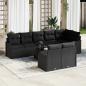 Preview: ARDEBO.de - 9-Teiliges Gartensofa-Set mit Kissen Beige Poly-Rattan, 2-Sitzer Gartensofa mit Kissen Schwarz Poly-Rattan