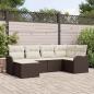 Preview: ARDEBO.de - 6-teiliges Garten-Sofa-Set mit Kissen, Braunes Poly-Rattan, 2-Sitzer Garten-Sofa mit Kissen, Braunes Poly-Rattan