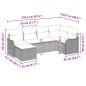 Preview: 6-teiliges Garten Sofa Set mit Kissen Schwarz Poly Rattan, 2-Sitzer Garten Sofa mit Kissen Schwarz Poly Rattan