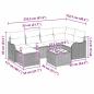Preview: 7-teiliges Garten-Sofaset mit Kissen Beige Poly Rattan, 2-Sitzer Garten-Sofa mit Kissen Schwarzes Poly Rattan