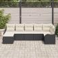 Preview: 7-teiliges Garten-Sofa-Set mit Kissen Schwarz Poly-Rattan, 2-Sitzer Garten-Sofa mit Kissen Schwarz Poly-Rattan