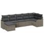 Preview: 7-teiliges Garten Sofa Set mit Kissen Grau Poly Rattan, 2-Sitzer Garten Sofa mit Kissen Grau Poly Rattan
