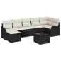 Preview: Gartensofa-set Schwarz Poly-Rattan