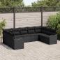 Preview: ARDEBO.de - 9-teiliges Garten Sofa Set mit Kissen Schwarz Poly Rattan, 2-Sitzer Garten Sofa mit Kissen Schwarz Poly Rattan