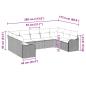 Preview: 9-teiliges Garten Sofa Set mit Kissen Schwarz Poly Rattan, 2-Sitzer Garten Sofa mit Kissen Schwarz Poly Rattan