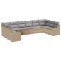 Preview: 10-teiliges Garten Sofa Set mit Kissen Beige Poly Rattan, 2-Sitzer Garten Sofa mit Kissen Beige Poly Rattan