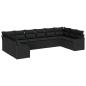Preview: 10-teiliges Garten-Sofa-Set mit Kissen Schwarz Poly Rattan, 2-Sitzer Garten-Sofa mit Kissen Schwarz Poly Rattan