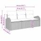 Preview: 3-teiliges Gartensofa Set mit Kissen Beige Poly Rattan