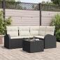 Preview: ARDEBO.de - 4-teilige Garten Sofa Set mit Kissen Braun Poly Rattan
