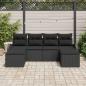 Preview: 6-teiliges Garten-Sofa-Set mit Kissen Schwarz Poly-Rattan