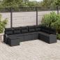 Preview: ARDEBO.de - 8-teilige Garten-Sofaset mit Kissen Schwarz Poly-Rattan