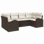 Preview: 6-teiliges Garten Sofa Set mit Kissen Braun Poly Rattan