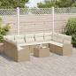 Preview: 10-teiliges Garten Sofa Set mit Kissen Braun Poly Rattan