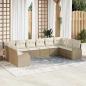 Preview: ARDEBO.de - 10-teiliges Garten Sofa Set mit Kissen Beige Poly Rattan