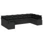 Preview: 10 Teiliges Garten Sofa Set mit Kissen Schwarz Poly Rattan