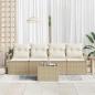 Preview: 5-teiliges Garten Sofa Set mit Kissen Beige Poly Rattan, 2-Sitzer Garten Sofa mit Kissen Beige Poly Rattan