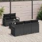 Preview: 6-teiliges Garten-Sofa-Set mit Kissen Schwarz Poly Rattan, 2-Sitzer Garten-Sofa mit Kissen Schwarz Poly Rattan
