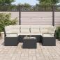 Preview: Sofa Set mit Kissen 7 pcs Schwarz und Creme Poly Rattan