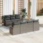 Preview: ARDEBO.de - 8-teiliges Garten Sofa Set mit Kissen in Grau - Poly Rattan, 2-Sitzer Garten Sofa mit Kissen in Grau - Poly Rattan