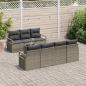 Preview: 8-teiliges Garten Sofa Set mit Kissen in Grau - Poly Rattan, 2-Sitzer Garten Sofa mit Kissen in Grau - Poly Rattan